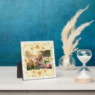 Plaque Photo Hibiscus & dentelle JAUNE