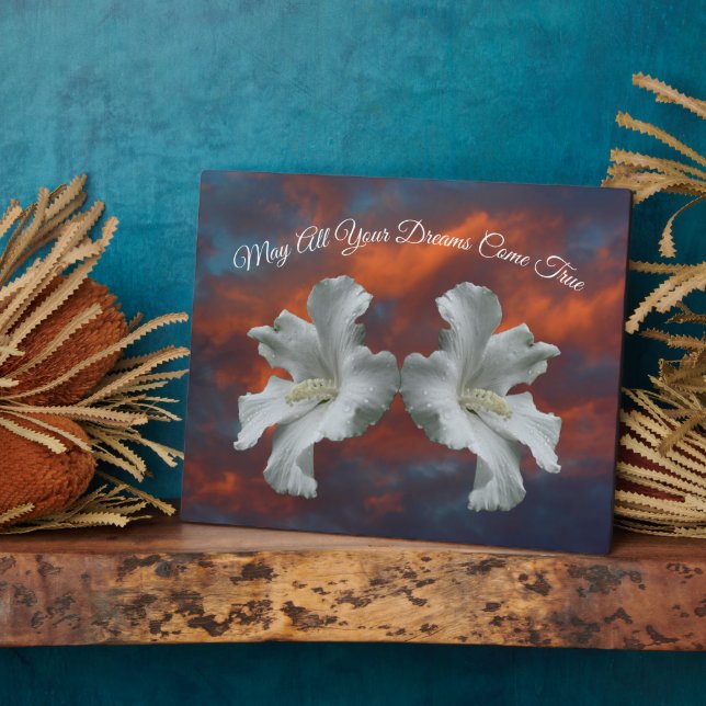 Plaque Photo Hibiscus Fleurs Rêves De Véritable Inspiration (Côté)