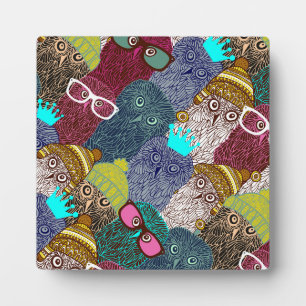 Plaque Photo Hibou en couronne