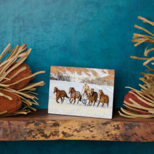 Plaque Photo Hideout Horse Ranch, Wrangler et Horse