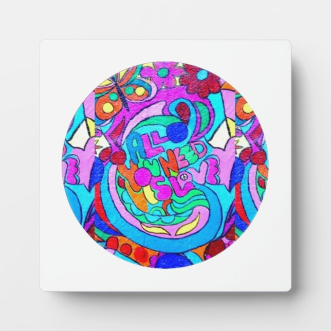 Plaque Photo hippie amour super (Devant)