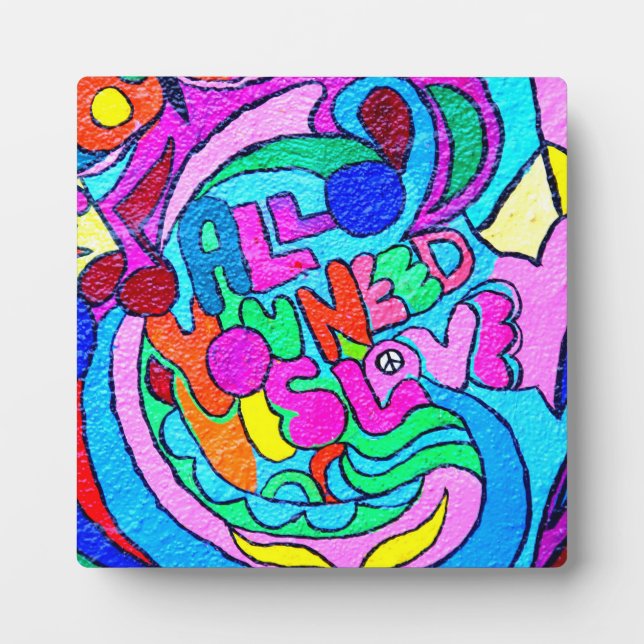 Plaque Photo hippie amour super (Devant)