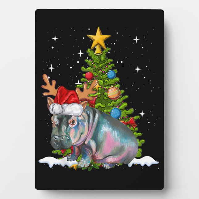 Plaque Photo Hippo Fiona Arbre de Noël Hippopotame (Devant)