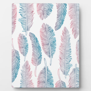 Plaque Photo Hipster Aquarelle Peinture rose bleue dessinée à l