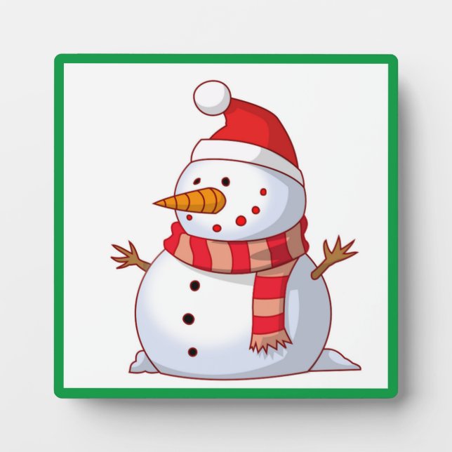 PLAQUE PHOTO HIVER SNOWMAN (Devant)