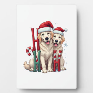 Plaque Photo Ho Ho Ho Grand Pyrenees Amoureux des Chiens Noël S