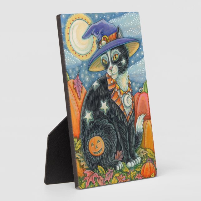 PLAQUE PHOTO HOCUS POCUS NOIR CAT WITCH & MOUSE HALLOWEEN (Côté)