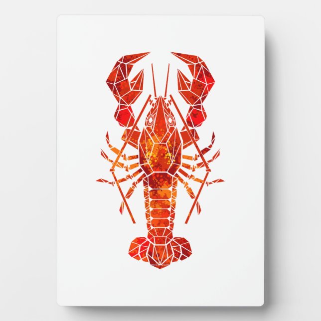 Plaque Photo Homard polygonal rouge (Devant)