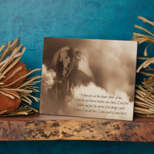 Plaque Photo Hommage au Souvenir du Cheval avec poème