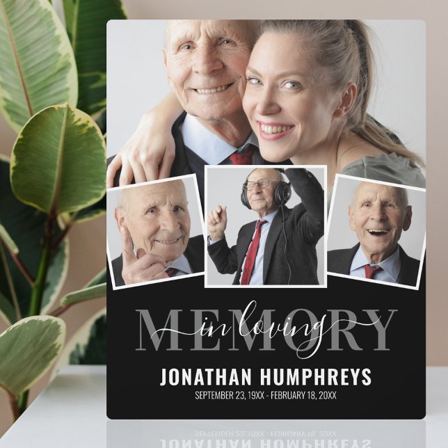 Plaque Photo Hommage commémoratif élégant pour 4 photos (Créateur téléchargé)