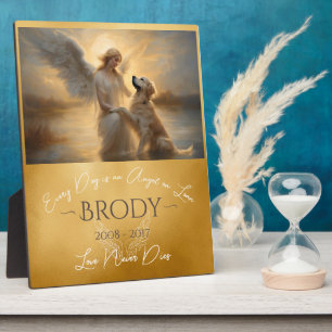 Plaque Photo Hommage perte d'or Retriever Angel Art