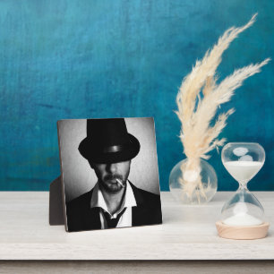 Plaque Photo Homme rétro fumeur