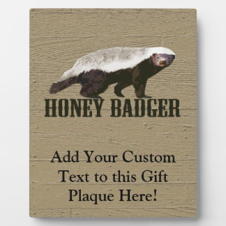 Plaque Photo Honey Badger Wild Animal