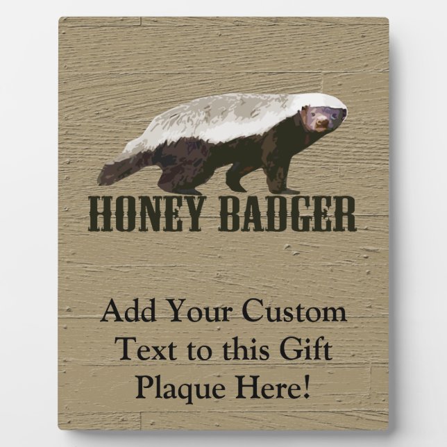 Plaque Photo Honey Badger Wild Animal (Devant)