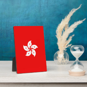 Plaque Photo Hong Kong Flag White Orchid Symbol