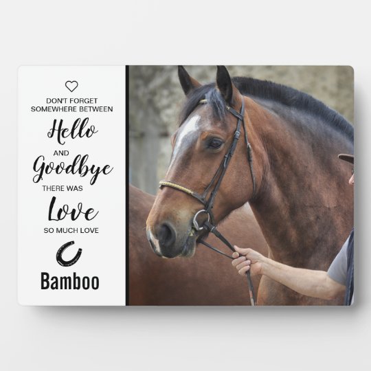 Plaque Photo Horse Memorial Tenue Sympathie Citation Cheval Per Zazzle Fr