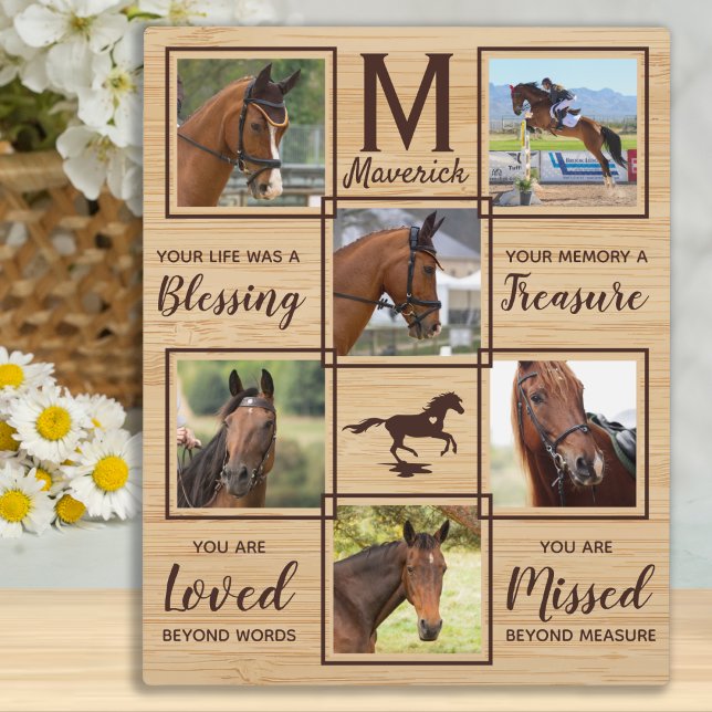 Plaque Photo Horse Memorial Unique Photo Collage (Créateur téléchargé)
