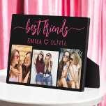 Plaque Photo Hot Pink Best Friends 3 Photo Collage Keepsaké<br><div class="desc">Célébrez votre amitié avec Hot Pink Besties Friends 3 Photo Collage Keepsaké Plaque. Cette plaque vibrante et personnalisée présente un design rose chaud élégant et présente un collage joliment arrangé de trois photos chères. Conçu à partir de matériaux de qualité, il est parfait pour l'affichage sur un bureau, une étagère...</div>
