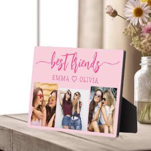 Plaque Photo Hot Pink Best Friends 3 Photo Collage Keepsaké