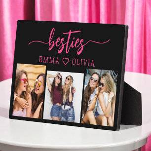 Plaque Photo Hot Rose Besties Amis 3 Photo Collage Keepsaké