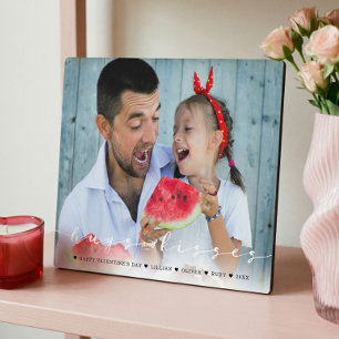 Plaque Photo Hugs & Kisses Heureuse Sainte-Valentin Photo de fa