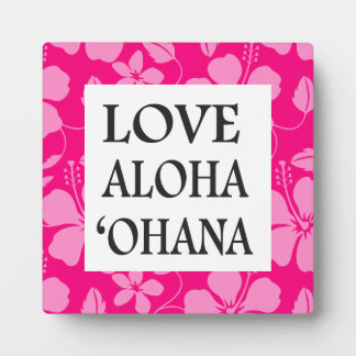 PLAQUE PHOTO HULA HAWAIENNE (HIBISCUS) GOYAVE ROSE - OHANA