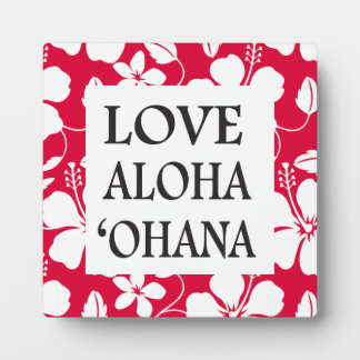 PLAQUE PHOTO HULA HAWAIENNE (HIBISCUS) ROUGE - OHANA