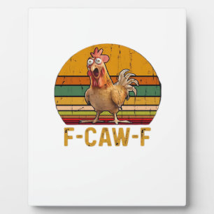 Plaque Photo Humour de poulet F-Caw-F essentiel minimaliste pro