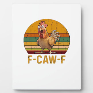 Plaque Photo Humour de poulet F-Caw-F essentiel minimaliste pro