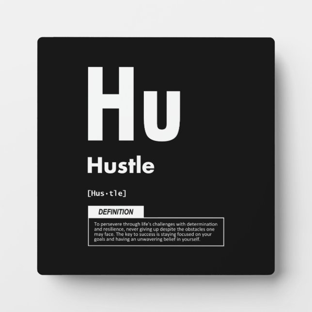 Plaque Photo Hustle - Élément De Succès - Motivationnel (Devant)