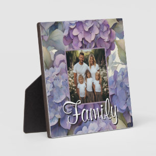 Plaque Photo Hydrangeas aquarelles bleu violet poussiéreux élég