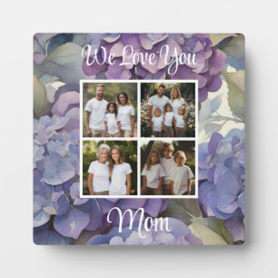 Plaque Photo Hydrangeas aquarelles bleu violet poussiéreux élég