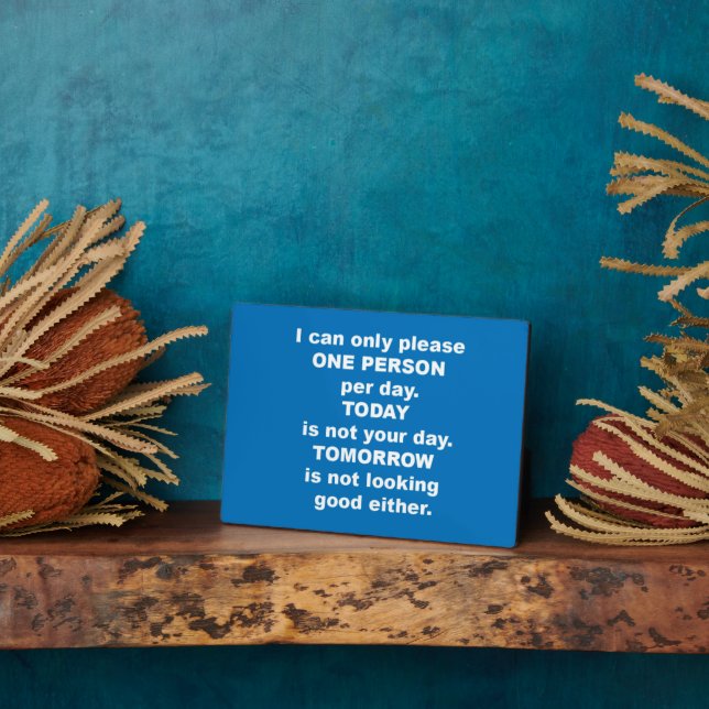 Plaque Photo I can only please one person per day (Côté)