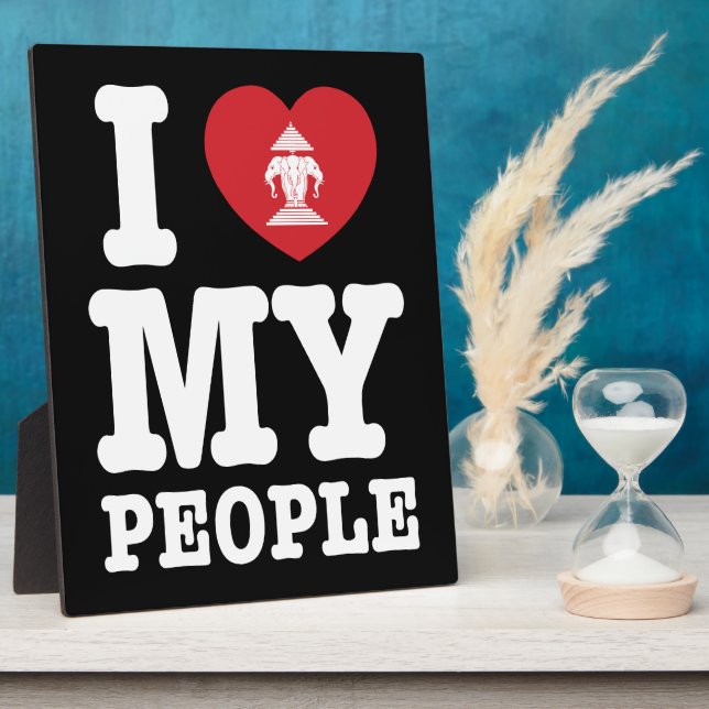 Plaque Photo I Heart (Love) Erawan My Lao People (Côté)