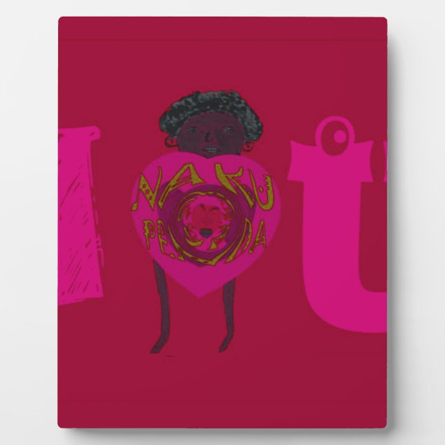 Plaque Photo I Heart You Nakupenda Sana Heureuse Sainte-Valenti (Devant)