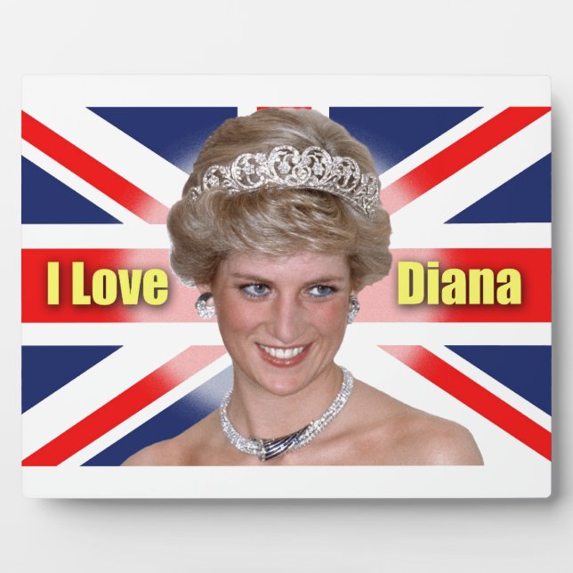 Plaque Photo 'I Love Diana' HRH Princess Diana (Devant)