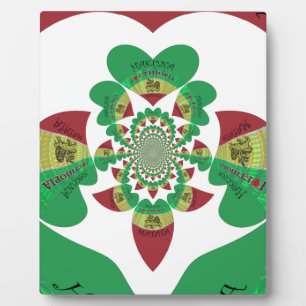 Plaque Photo I Love Ethiopia Kaleidoscope - Heartfeel Rasta Art