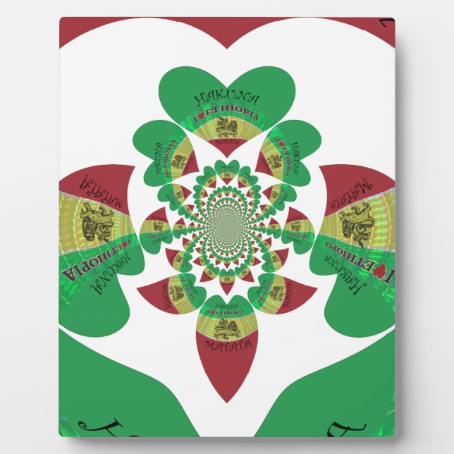 Plaque Photo I Love Ethiopia Kaleidoscope - Heartfeel Rasta Art (Devant)