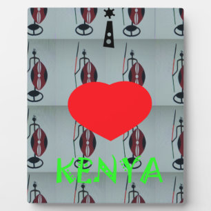 Plaque Photo I Love Kenya Art Print