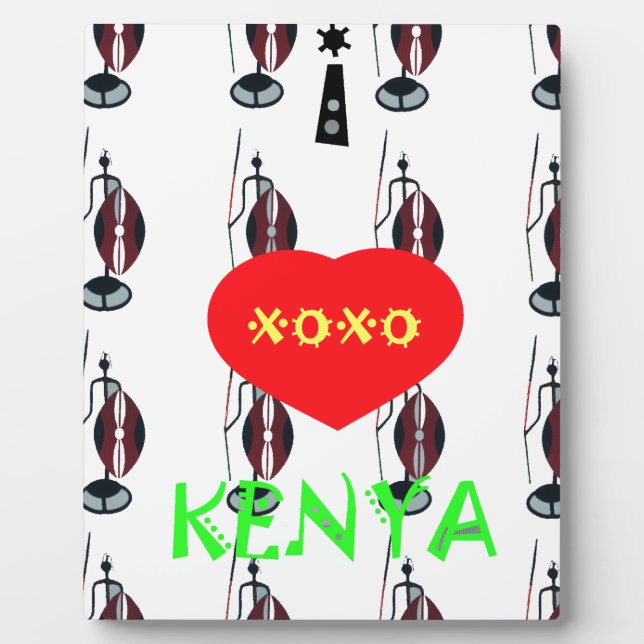 Plaque Photo I Love Kenya Massai Art Print (Devant)