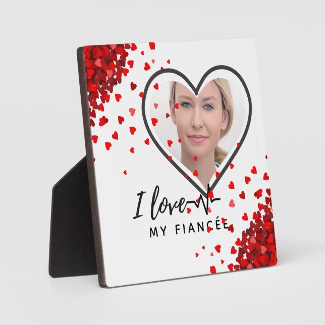 Plaque Photo I Love My fiancée - Meilleur Ami Personnalisé Cute (Recto)