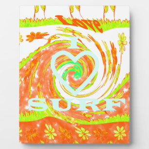 Plaque Photo I Love Surf : Belle Florale avec Cool Texte Art
