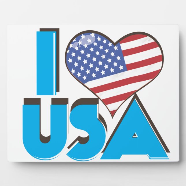 Plaque Photo I Love USA Retro 80s (Devant)