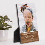 Plaque Photo I Love You Rustic Wood Effect Photo<br><div class="desc">Remplissez vos grands-parents d'une photo portant une photo, le texte "grand-mère et grand-père (qui peuvent être changés en n'importe quel nom.)Je vous aime, et de qui il vient" sur un arrière - plan à effet de bois. Ferait un grand cadeau pour la famille ou les amis pour toutes les occasions....</div>