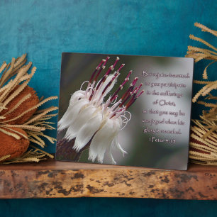 Plaque Photo I Pierre 4:13 Inspirationnel Floral