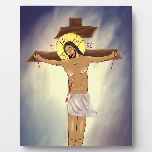 Plaque Photo Icon of Christ on the Cross (Devant)