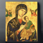 Plaque Photo Icône Madonna et Enfant Jésus<br><div class="desc">Belle Icône avec chevalet</div>