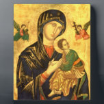 Plaque Photo Icône Madonna et Enfant Jésus<br><div class="desc">Belle Icône avec chevalet</div>