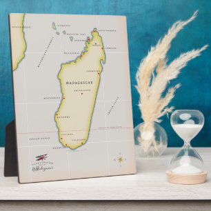 Plaque Photo Illustrated map of Madagascar