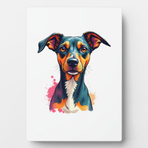 Plaque Photo Illustration d'art pop de portrait de chien coloré